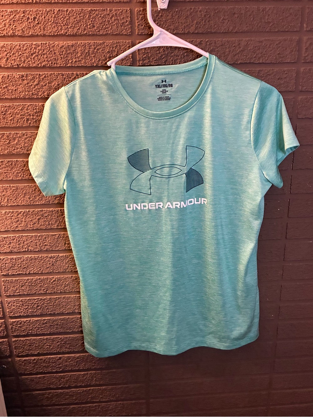 Under Armour Girls Mint Green Short Sleeve Tech Tee